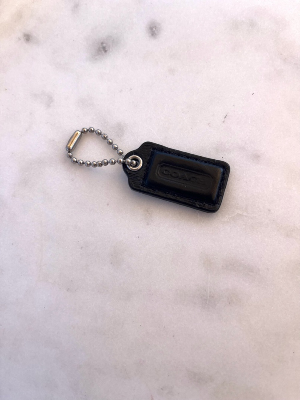COACH Mini Leather Hang Tag, Black